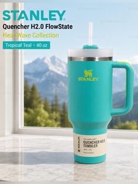 Stanley Tropical Teal Quencher H2.0 FlowState 40 oz Tumbler